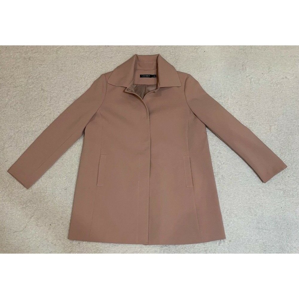 Lauren Ralph Lauren Coat SZ Large Pink Mauve Snap